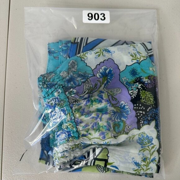 Notations Smocked Topper Size 3X Patchwork Print Sheer Lace Boho Peasant - Picture 15 of 15